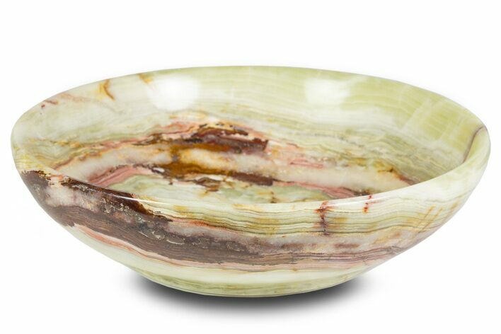 Polished Green Banded Calcite Bowl - Pakistan #301327